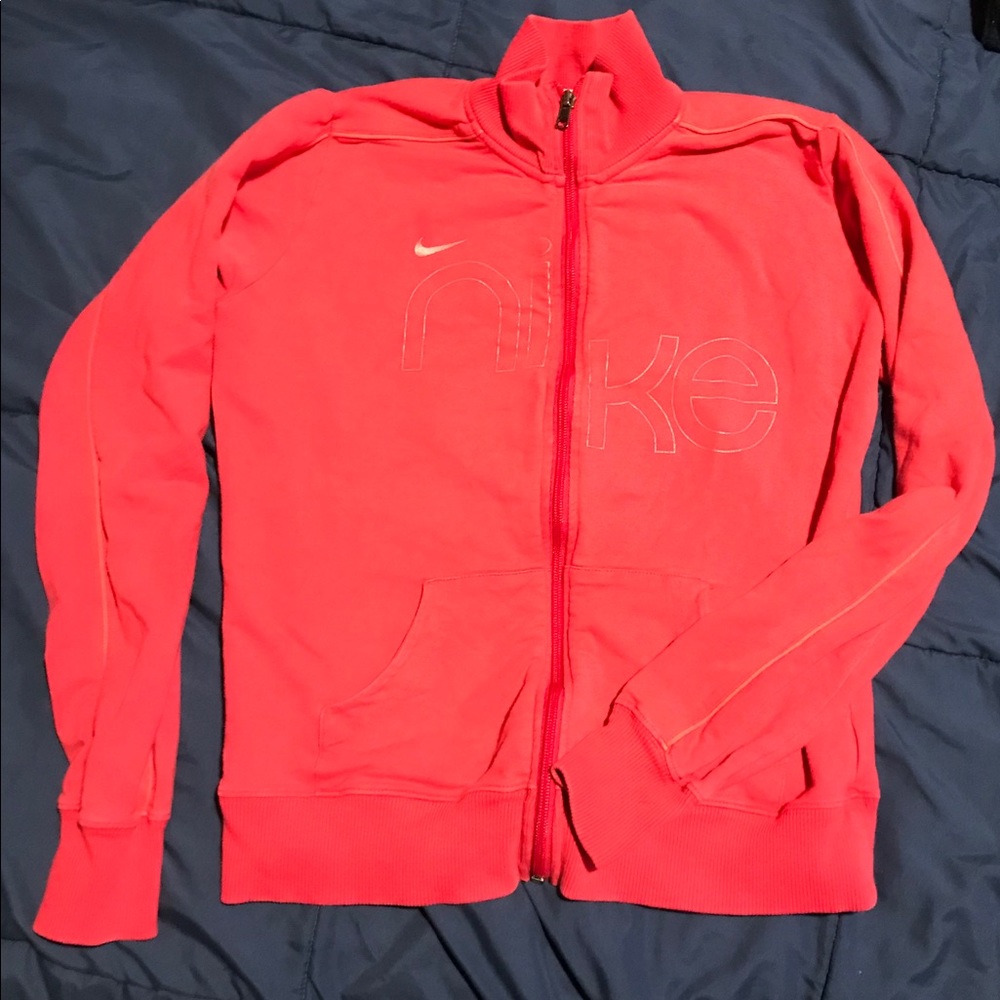 Nike zip sweater. Coral